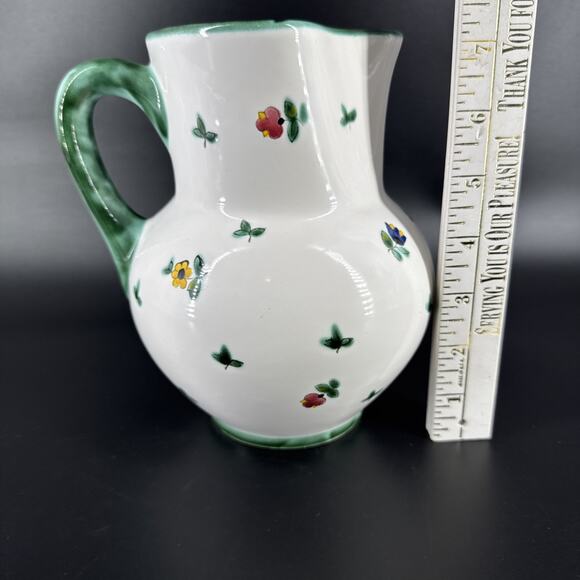 GMUNDNER KERAMIK Ceramic Jug Pitcher Alpine Flowers Hand Painted Austria - Picture 7 of 15